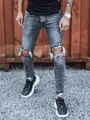 Tmavo-sivé trendové džínsy