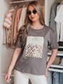T-shirt damski CENTIA brązowy Dstreet RY2612