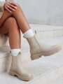 Dámske členkové čižmy LUXIBOOTS na platforme béžové ZY0487