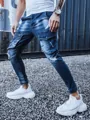 Pekné tmavo-modré rifle v trendy prevedení.