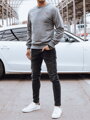Pánska mikina bez kapucne, tmavošedá Dstreet BX5738