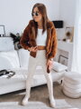 Hrejivá dámska bunda vo farbe camel