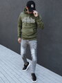 Pánska zelená mikina s kapucňou Dstreet BX5774