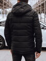 Pánska zimná prešívaná bunda s kapucňou, čierno-zelená, Dstreet TX4892