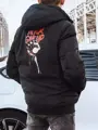 Čierna bunda v obojstrannom prevedení