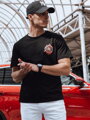 Pánske tričko s potlačou čiernej farby Dstreet RX5491