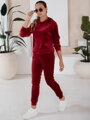 Dámska bordová velúrová súprava SO COMFY Dstreet AY0887