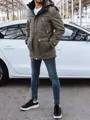 Trendová pánska khaki bunda