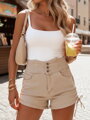 Dámske bavlnené šortky STYLE SHORTS béžové SY0391