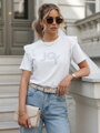 T-shirt damski JOY ecru Dstreet RY2524