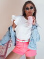 Dámske jeansové šortky GLAMWEAR ružové SY0340