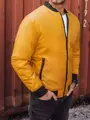 Pánska bomber bunda vo farbe camel.