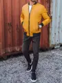 Pánska bomber bunda vo farbe camel.