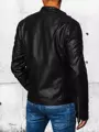 Čierna koženková bunda so stojačikom