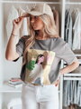 T-shirt damski BRAVIS brązowy Dstreet RY2617