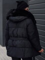 Prešívaná dámska zimná bunda FURSOFT s kapucňou čierna Dstreet TY4670