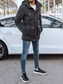 Tmavo-sivá zimná bunda s kapucňou