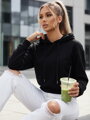 Čierna dámska mikina TRENDHOOD s kapucňou a klokankou BY1307