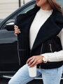 Čierna dámska semišová vesta s hrejivou podšívkou WOOLZIP TY4742