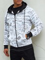 Pánska mikina s kapucňou na zips, biela Dstreet BX5749