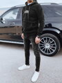 Pánska čierna mikina s potlačou Dstreet BX5662