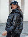 FASHWARM dámska krátka prešívaná bunda s kapucňou, čierna Dstreet TY4640