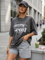 T-shirt damski MIZGAS grafitowy Dstreet RY2634