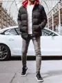Čierna prešívaná obojstranná bunda pre pánov