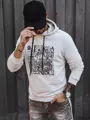 Biela pánska trendy mikina