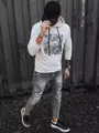 Biela pánska trendy mikina