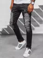 Čierne pánske džínsy s odreninami