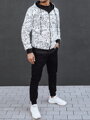 Pánska mikina na zips s kapucňou, biela Dstreet BX5811
