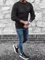 Pánsky štýlový tmavo-sivý sveter