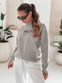 Sivá dámska mikina NEVER zateplená oversize s nápisom BY1230