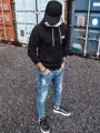 Čierna štýlová mikina bez zapínania