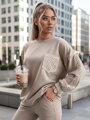 Bluza damska oversize LUXEEN mokka Dstreet RY2794