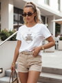 T-shirt damski z misiem TEDDYCAP biały Dstreet RY2745