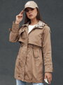 FASHLOVE dámska bunda parka, tmavo béžová, Dstreet TY4391