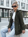 Zelená dámska parka s odnímateľnou kapucňou TY5395