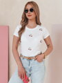 T-shirt damski w wiśnie CHERRYDUST biały Dstreet RY2853