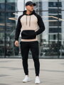 Pánska basic mikina s kapucňou béžovej Dstreet BX5890