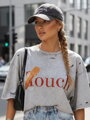 T-shirt damski TOUCH jasnoszary Dstreet RY2629