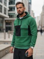 Pánska zelená mikina s kapucňou BX5910