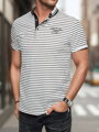 Pánske pruhované polo tričko biele Dstreet PX0612