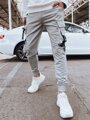 Šedé pánske cargo nohavice Dstreet UX4215
