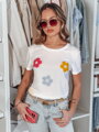 T-shirt damski w kwiaty DAISYLA biały Dstreet RY2742