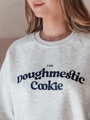 Svetlosivá dámska mikina COOKIES s priestorovou potlačou BY1444