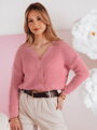 Dámsky rebrovaný oversize kardigan Dstreet Sweetdream – ružový MY2460