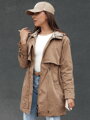 FASHLOVE dámska bunda parka, tmavo béžová, Dstreet TY4391