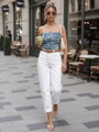 Top damski gorsetowy jeansowy GORSETORA niebieski Dstreet RY2826